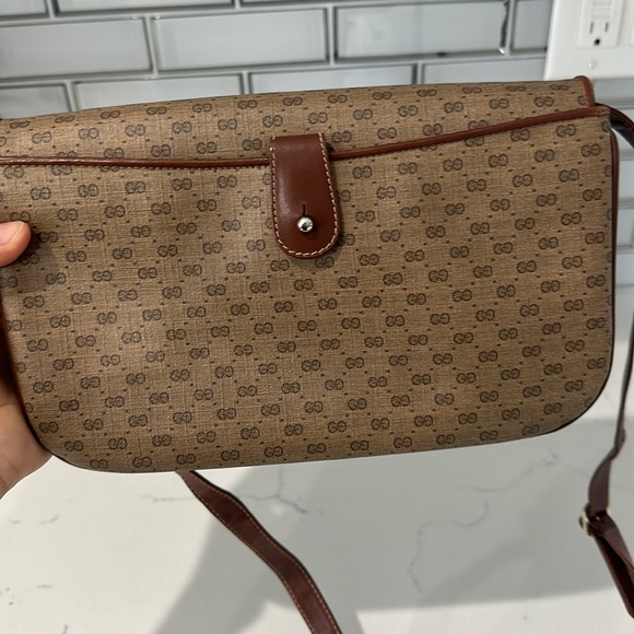 Gucci micro gg web brown vintage authentic crossbody - Picture 6 of 12